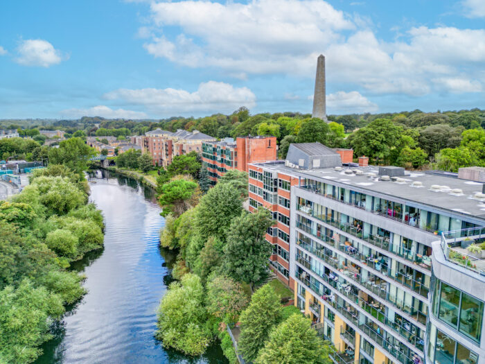 Apartments along the canal near Pheonix Park in Dublin