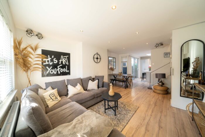 Stylish Mid-Terrace Interior Living Room and Dining Room at Ground Floor with Natural Lighting into the Property